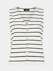 Whistles Black Stripe Button Front Tank - Image 5 of 5