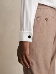 Reiss White Storm Double-Cuff Two-Fold Cotton Shirt - Image 3 of 8