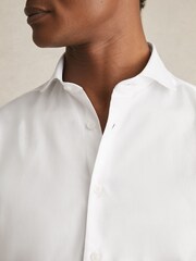 Reiss White Storm Double-Cuff Two-Fold Cotton Shirt - Image 6 of 8