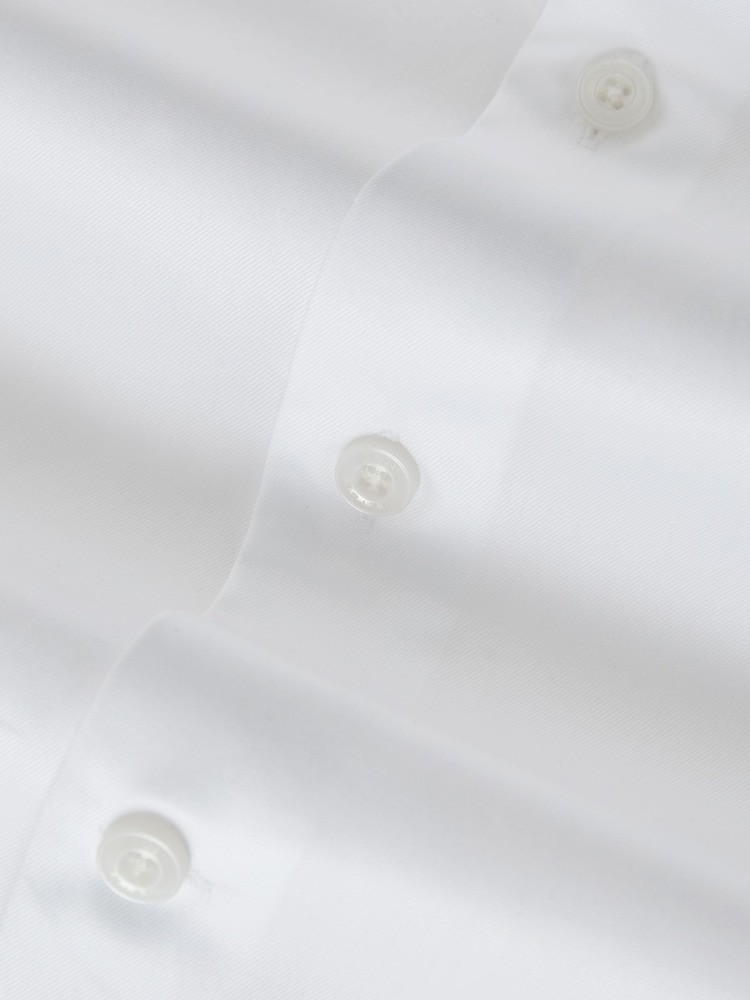 Reiss White Storm Double-Cuff Two-Fold Cotton Shirt - Image 8 of 8
