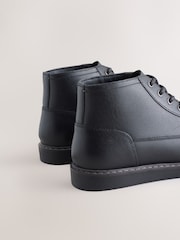 Black Mid Wedge Leather Boots - Image 4 of 5