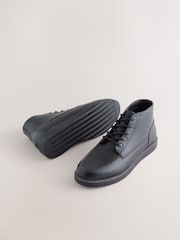 Black Mid Wedge Leather Boots - Image 5 of 5