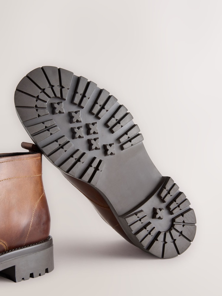 Tan Brown Chunky Leather Chukka Boots - Image 5 of 5