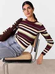 Whistles Multi Stripe Crew Neck Knit Jumper - Imagem 1 de 6