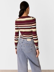 Whistles Multi Stripe Crew Neck Knit Jumper - Imagem 4 de 6