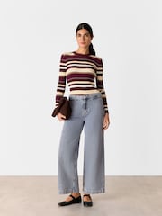 Whistles Multi Stripe Crew Neck Knit Jumper - Imagem 5 de 6