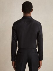 Reiss Black Slim Fit Double Cuff Two Fold Cotton Shirt - Image 4 of 7