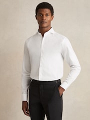 Белый - Reiss Storm Cotton-Twill Two-Fold Shirt - Изображение 1 из 8