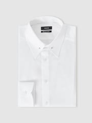 Reiss White Caldwell Slim Fit Cotton Pin Collar Shirt - Image 2 of 7