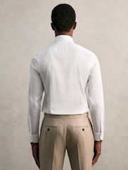 Reiss White Caldwell Slim Fit Cotton Pin Collar Shirt - Image 5 of 7