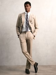 Reiss White Caldwell Slim Fit Cotton Pin Collar Shirt - Image 6 of 7
