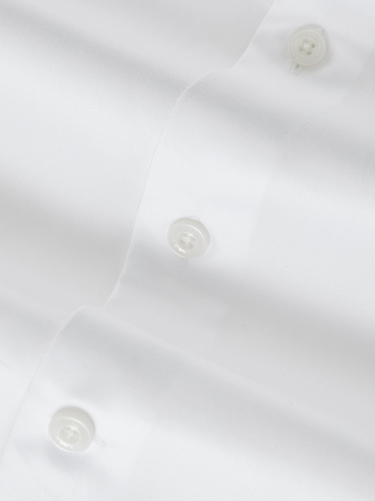 Reiss White Caldwell Slim Fit Cotton Pin Collar Shirt - Image 7 of 7