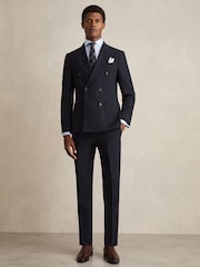 Reiss Soft Blue Storm Double-Cuff Two-Fold Cotton Shirt - Image 3 of 7