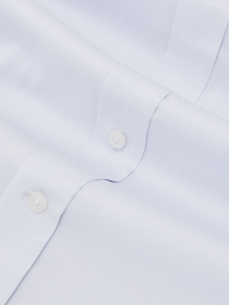 Reiss Soft Blue Bishopsgate Regular Fit Stretch Double-Cuff Shirt Cotton-Blend - Image 7 of 7 Reiss Soft Blue Bishopsgate Regular Fit Stretch Double-Cuff Shirt Cotton-Blend - Image 7 of 7