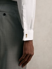 Reiss White Slim Fit Double Cuff Two Fold Cotton Shirt - Image 4 of 6
