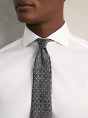 Reiss White Slim Fit Double Cuff Two Fold Cotton Shirt - Image 7 of 9