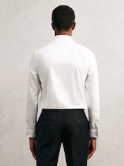 Reiss White Remote Slim Fit Cotton Satin Double Cuff Shirt - Image 5 of 6