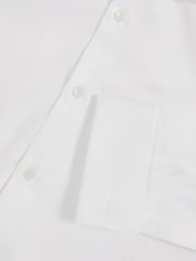 Reiss White Remote Slim Fit Cotton Satin Double Cuff Shirt - Image 6 of 6