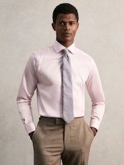 Reiss Pink Remote Reg Cotton Satin Cutaway Collar Shirt - Image 3 of 7