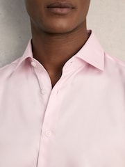 Reiss Pink Remote Reg Cotton Satin Cutaway Collar Shirt - Image 4 of 7