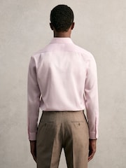 Reiss Pink Remote Reg Cotton Satin Cutaway Collar Shirt - Image 5 of 7