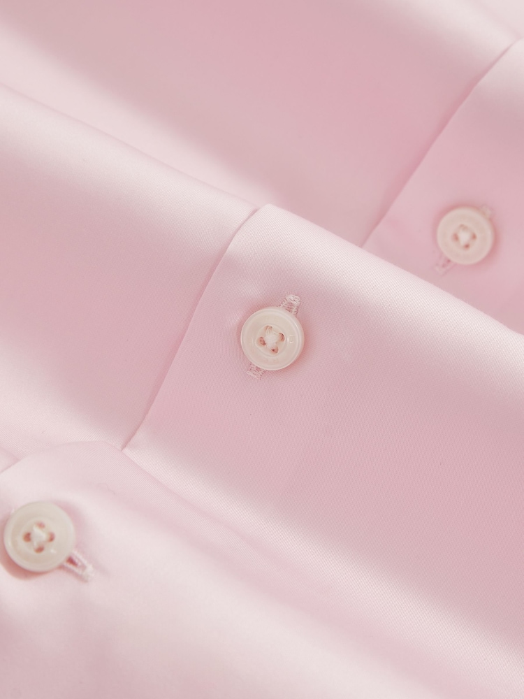 Reiss Pink Remote Reg Cotton Satin Cutaway Collar Shirt - Image 7 of 7