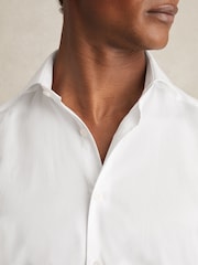 Reiss White Storm Slim Slim Fit Cotton-Twill Two-Fold Shirt Slim-Fit - Image 5 of 8