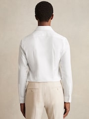 Reiss White Storm Slim Slim Fit Cotton-Twill Two-Fold Shirt Slim-Fit - Image 6 of 8