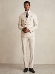 Reiss White Storm Slim Slim Fit Cotton-Twill Two-Fold Shirt Slim-Fit - Image 7 of 8