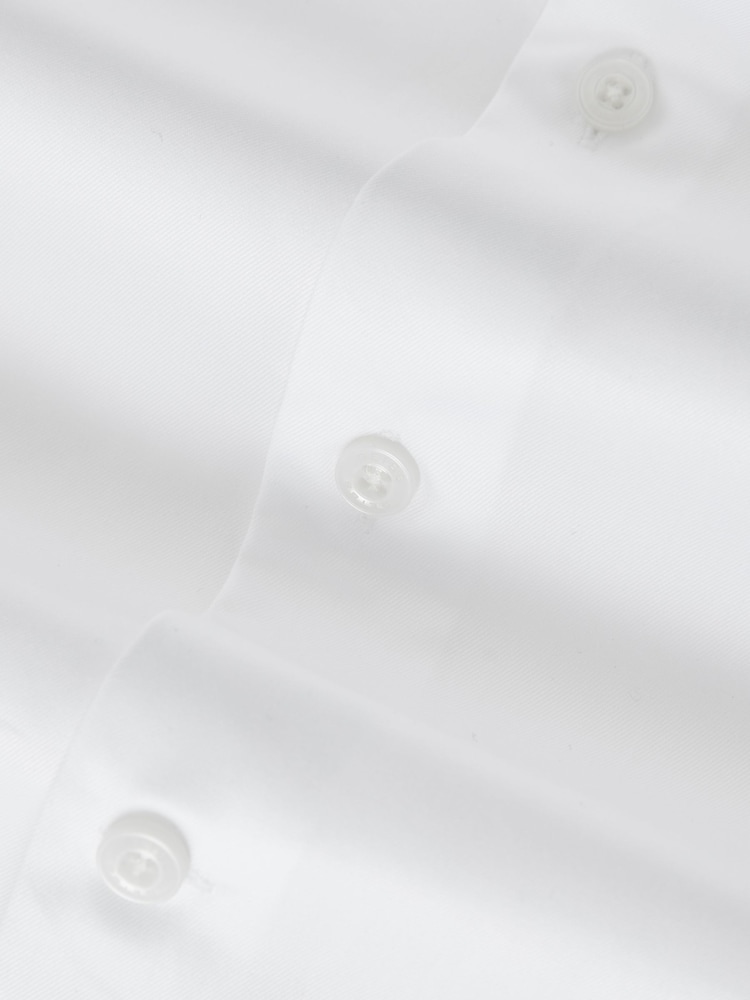 Reiss White Storm Slim Slim Fit Cotton-Twill Two-Fold Shirt Slim-Fit - Image 8 of 8