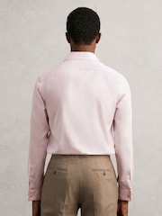 Reiss Pink Remote Slim Fit Cotton Satin Double Cuff Shirt - Image 4 of 7