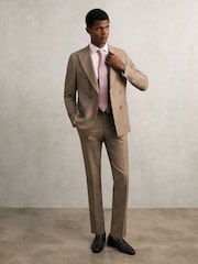 Reiss Pink Remote Slim Fit Cotton Satin Double Cuff Shirt - Image 6 of 7
