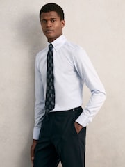 Reiss Soft Blue Caldwell Slim Fit Cotton Pin Collar Shirt - Image 1 of 6