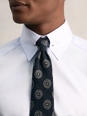 Reiss Soft Blue Caldwell Slim Fit Cotton Pin Collar Shirt - Image 3 of 6