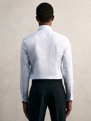 Reiss Soft Blue Caldwell Slim Fit Cotton Pin Collar Shirt - Image 4 of 6
