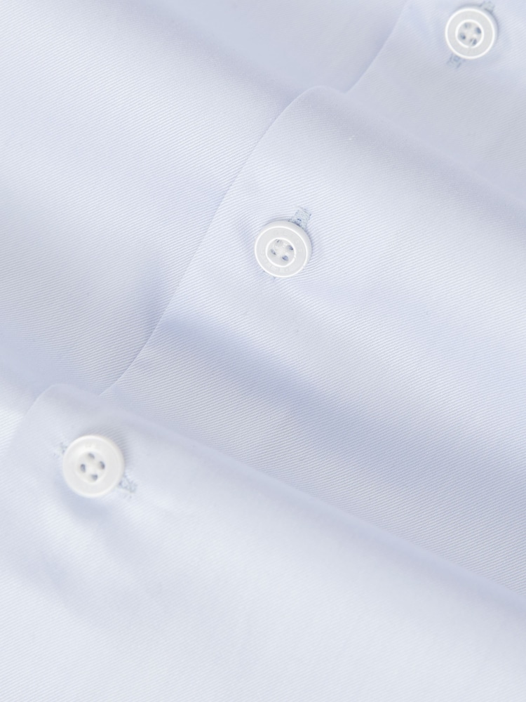 Reiss Soft Blue Caldwell Slim Fit Cotton Pin Collar Shirt - Image 6 of 6