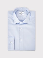 Reiss Mid Blue Remote Reg Cotton Satin Cutaway Collar Shirt - Image 2 of 7