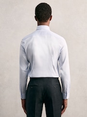 Reiss Mid Blue Remote Reg Cotton Satin Cutaway Collar Shirt - Image 5 of 7