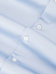 Reiss Mid Blue Remote Reg Cotton Satin Cutaway Collar Shirt - Image 7 of 7