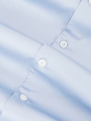 Reiss Mid Blue Remote Regular Fit Cotton Sateen Shirt - Image 8 of 8