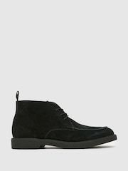 Schuh Dabi Suede Apron Lace-Up Black Shoes - Image 1 of 4