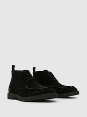Schuh Dabi Suede Apron Lace-Up Black Shoes - Image 2 of 4