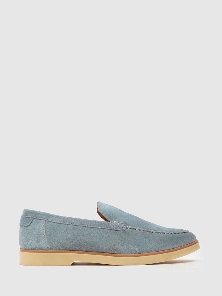 modra - Schuh Blue EC Riggs Suede Loafers - Slika 1 iz 4 modra - Schuh Blue EC Riggs Suede Loafers - Slika 1 iz 4