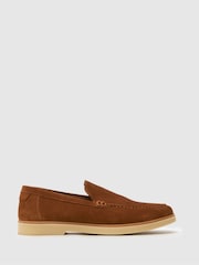 Светло-коричневый - Синие замшевые лоферы Schuh ec Riggs - Image 1 of 4