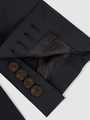 Reiss Navy Promise Wool-Blend Single-Breasted Suit Blazer Slim-Fit - Image 6 of 6