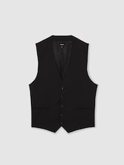 Reiss Black Promise Wool-Blend Slim-Fit Waistcoat - Image 2 of 6