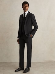 Reiss Black Promise Wool-Blend Slim-Fit Waistcoat - Image 3 of 6