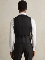 Reiss Black Promise Wool-Blend Slim-Fit Waistcoat - Image 4 of 6