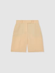 Naranja - Reiss Lina Atelier Side-Zip Tailored Shorts With Linen - Imagen 2 de 7