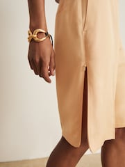 Naranja - Reiss Lina Atelier Side-Zip Tailored Shorts With Linen - Imagen 4 de 7